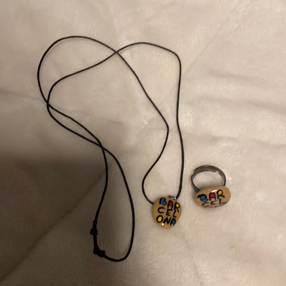 Barcelona stone necklace and ring